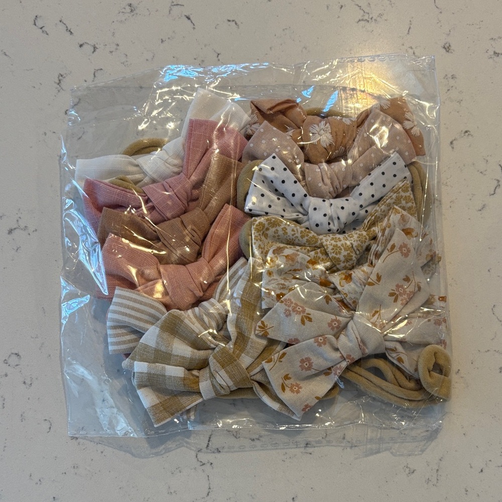 12 Assorted Bow Headbands for Baby Girl